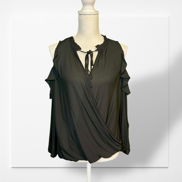 Maeve ‘Liesel Ruffled Cold Shoulder Blouse’ in Black Size Small - Picture 5 of 16